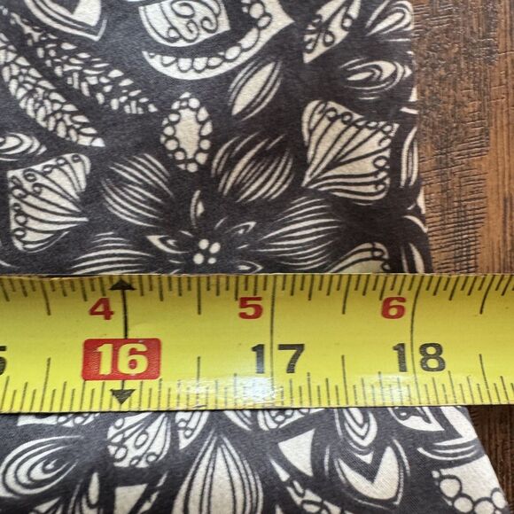 Sleeveless Silk Dress Gray Floral with Velvet Trim and Belt A Line Womens Size 6 - Picture 10 of 10